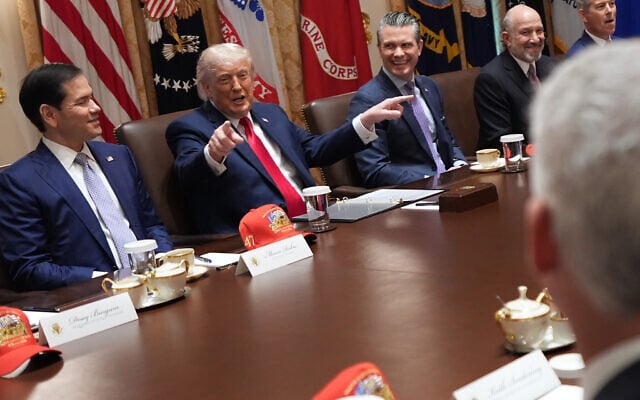 US President Donald Trump speaks during a Cabinet meeting at the White House, May 27, 2026, in Washington. (AP Photo/Jacquelyn Martin)