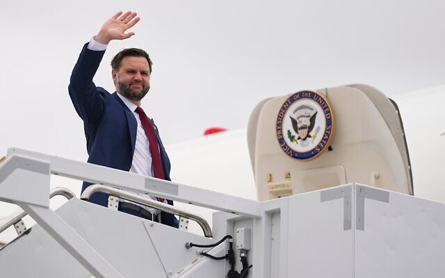 US Vice President JD Vance waves as he boards Air Force Two at Colorado Springs Airport, May 28, 2026, in Colorado Springs, Colorado, en route to Washington. (AP Photo/Matt Rourke, Pool) US Vice President JD Vance waves as he boards Air Force Two at Colorado Springs Airport, May 28, 2026, in Colorado Springs, Colorado, en route to Washington. (AP Photo/Matt Rourke, Pool)
