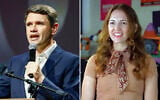 (L-R) Texas US Senate candidate James Talarico (D); Texas congressional candidate Maureen Galindo (D). (Elías Valverde II/The Dallas Morning News via Getty Images / screenshot via YouTube via JTA)