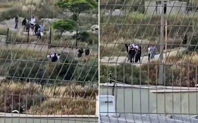 Palestinians seen being forced by settlers to remove a body they said was buried too close to the settlement of Sa-Nur in the West Bank on May 8, 2026 (Screencaptures/X, used in accordance with Clause 27a of the Copyright Law)