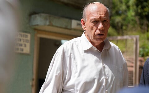 State Comptroller Matanyahu Englman visits Kibbutz Misgav Am on the Israeli border with Lebanon during the war with Iran and Hezbollah and missile fire toward Israel, March 18, 2026. (Ayal Margolin/Flash90)