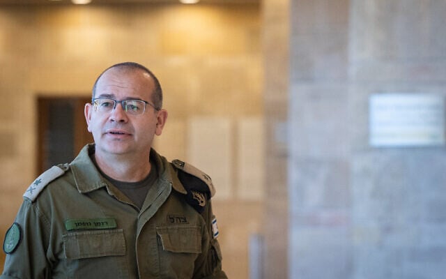 Incoming Mossad director Maj. Gen. Roman Gofman at the Knesset in Jerusalem on February 5, 2026. (Yonatan Sindel/ Flash90)