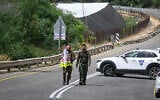 A temporary military roadblock is set up near Rosh HaNikra in northern Israel, after four people were wounded in a Hezbollah drone attack in the area, May 14, 2026. (FLASH90)