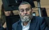 MK Moshe Gafni attends a finance committee meeting at the Knesset, in Jerusalem, April 29, 2026. (Chaim Goldberg/Flash90)