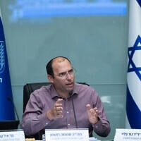 MK Simcha Rothman leads a Constitution, Law and Justice Committee meeting at the Knesset in Jerusalem, May 12, 2026. (Yonatan Sindel/Flash90)