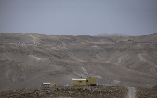 View of the Zohar Yehuda Farm outpost in the Judean Desert in the West Bank, May 15, 2026. (Chaim Goldberg/Flash90)