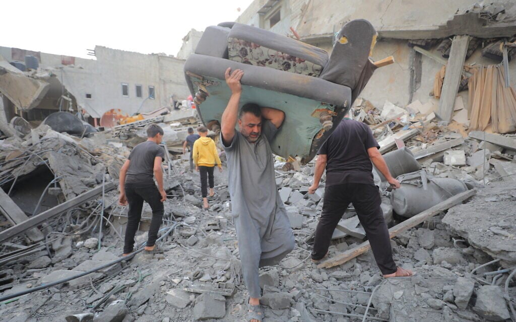 The site of an airstrike in Nuseirat in the central Gaza Strip, on May 26, 2026 (Ali Hassan/Flash90)
