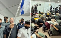 National Security Minister Itamar Ben Gvir taunts detained flotilla activists at Ashdod Port on May 20, 2026. (Screenshot/Ben Gvir's X account)