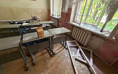 A Russian drone strike on the Chabad Or Avner Jewish school in the city of Odesa, Ukraine, on April 30, 2026, caused significant damage. (Rabbi Moshe Azman/X)