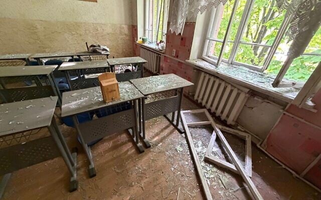 A Russian drone strike on the Chabad Or Avner Jewish school in the city of Odesa, Ukraine, on April 30, 2026, caused significant damage. (Rabbi Moshe Azman/X) A Russian drone strike on the Chabad Or Avner Jewish school in the city of Odesa, Ukraine, on April 30, 2026, caused significant damage. (Rabbi Moshe Azman/X)