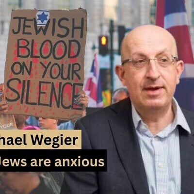 IMAGE: Michael Wegier (courtesy) / Protesters gather near Downing Street during a 'national emergency' rally organized by the Campaign Against Antisemitism, following a knife attack in Golders Green, in London, April 30, 2026. (AP Photo/Alberto Pezzali) IMAGE: Michael Wegier (courtesy) / Protesters gather near Downing Street during a 'national emergency' rally organized by the Campaign Against Antisemitism, following a knife attack in Golders Green, in London, April 30, 2026. (AP Photo/Alberto Pezzali)