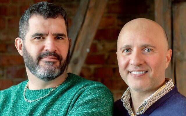 Dory Manor, left, and Moshe Sakal of new Hebrew publishing house Altneuland. (Courtesy via JTA)