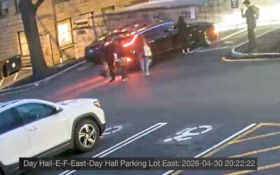 A video released by Cornell University shows one angle on an interaction between President Michael Kotlikoff and student protesters on April 30, 2026. (Screenshot)