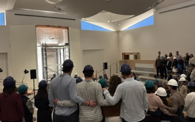 Kehillat Israel congregants gather in the remodeled sanctuary, while it is still under construction, ahead of the ceremony on May 15, 2026. (Courtesy of Kehillat Israel) Kehillat Israel congregants gather in the remodeled sanctuary, while it is still under construction, ahead of the ceremony on May 15, 2026. (Courtesy of Kehillat Israel)