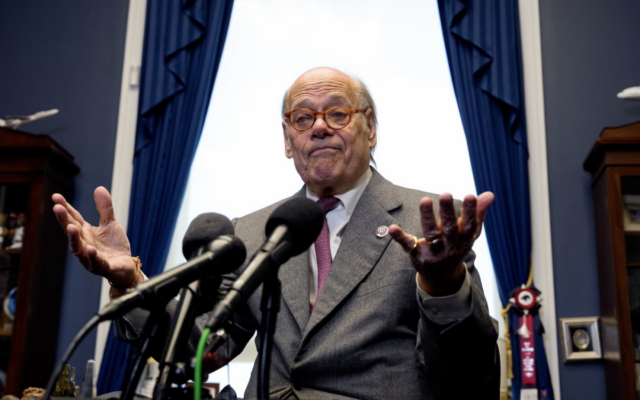 Democratic Rep. Steve Cohen of Tennessee gestures during a news conference in his office on Capitol Hill in Washington on May 15, 2026. (Andrew Harnik/Getty Images via JTA) Democratic Rep. Steve Cohen of Tennessee gestures during a news conference in his office on Capitol Hill in Washington on May 15, 2026. (Andrew Harnik/Getty Images via JTA)