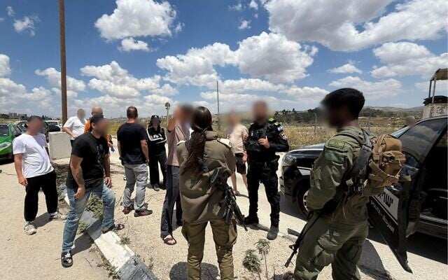 Security forces extract Israelis from the Palestinian-controlled West Bank city of Nablus, May 23, 2026. (Civil Administration)