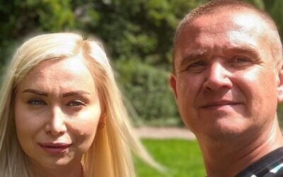 Olga (left) and Ruslan (right) Prihodko, who were found shot dead in their car in Mishmar Ayalon, in the Judean foothills, on May 22, 2026. (Facebook)