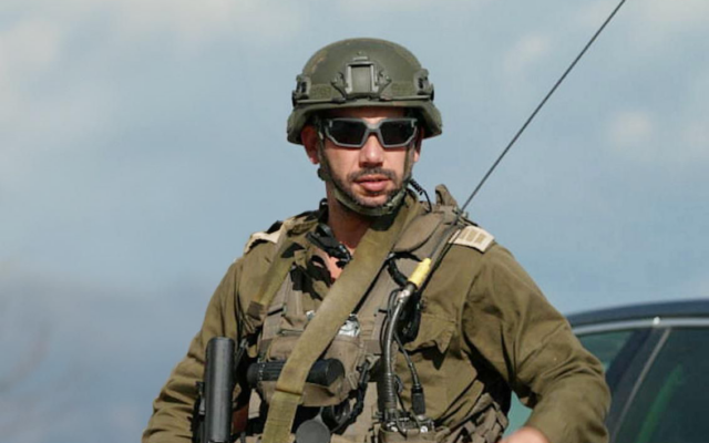 IDF reservist Capt. Israel Ben-Shitrit, who is joining Yisrael Beytenu, in an undated photo from military duty. (Courtesy)