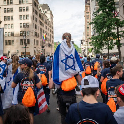 Israel Day on Fifth parade in New York City, May 31, 2026. (Luke Tress/Times of Israel) Israel Day on Fifth parade in New York City, May 31, 2026. (Luke Tress/Times of Israel)