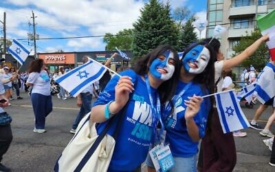 People participate in the Walk with Israel in Toronto, June 7, 2026. (Sharon Aschaiek)