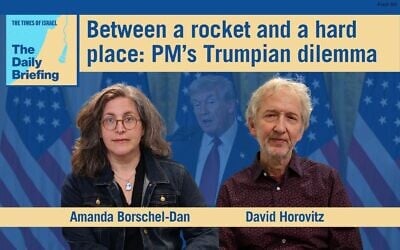 Editor David Horovitz joins host Amanda Borschel-Dan on today's Daily Briefing podcast. (ToI/AP)