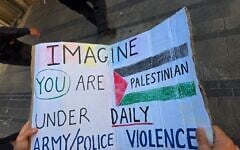 A sign seized by Israeli police after the protester was arrested, June 6, 2026 (Israel Police Spokesperson)