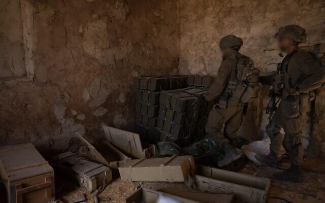 IDF troops of the Givati Brigade capture Hezbollah weapons in southern Lebanon, in a handout photo released on June 2, 2026. (Israel Defense Forces)