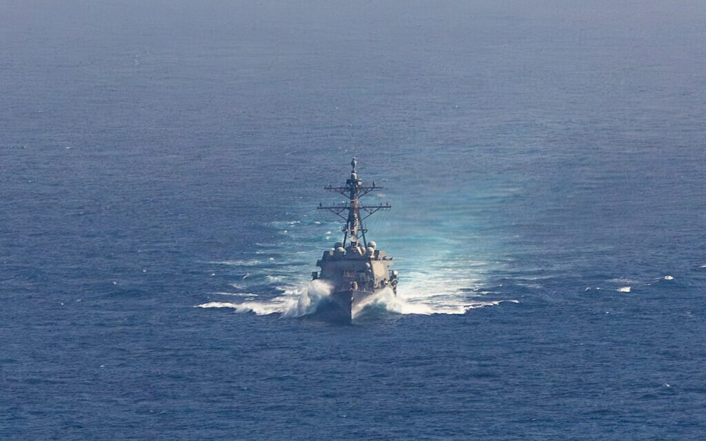 Arleigh Burke-class guided-missile destroyer USS Rafael Peralta (DDG 115) patrols the Arabian Sea in a photo released June 16, 2026 (US Navy photo)