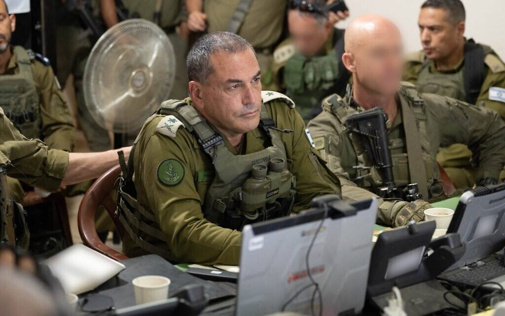 IDF Chief of Staff Lt. Gen. Eyal Zamir meets with officers in southern Lebanon, June 21, 2026. (Israel Defense Forces)