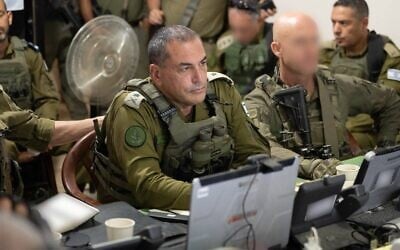 IDF Chief of Staff Lt. Gen. Eyal Zamir meets with officers in southern Lebanon, June 21, 2026. (Israel Defense Forces)