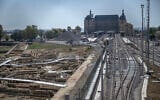 Illustrative: An archaeological excavation site and tracks leading to the Haydarpasa train station are seen at Kadikoy in Istanbul, Turkey, on August 22, 2025. (Ozan KOSE / AFP)