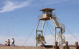 Illustrative: An Iranian watchtower overlooks a section of the Aras river on the border with Azerbaijan, in Jolfa, northern Iran, on September 18, 2025. (Atta Kenare/AFP)