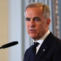 Canadian Prime Minister Mark Carney speaks at the Economic Club in New York on May 28, 2026. (Angela Weiss/AFP)