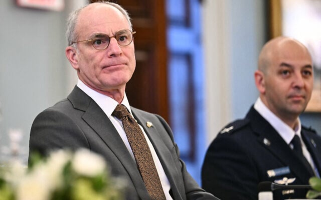 Yechiel Leiter (L), Israeli Ambassador to the US, attends a meeting between Israeli and Lebanese delegations hosted by the United States at the State Department in Washington, DC, on June 2, 2026. (Kent NISHIMURA / AFP) Yechiel Leiter (L), Israeli Ambassador to the US, attends a meeting between Israeli and Lebanese delegations hosted by the United States at the State Department in Washington, DC, on June 2, 2026. (Kent NISHIMURA / AFP)