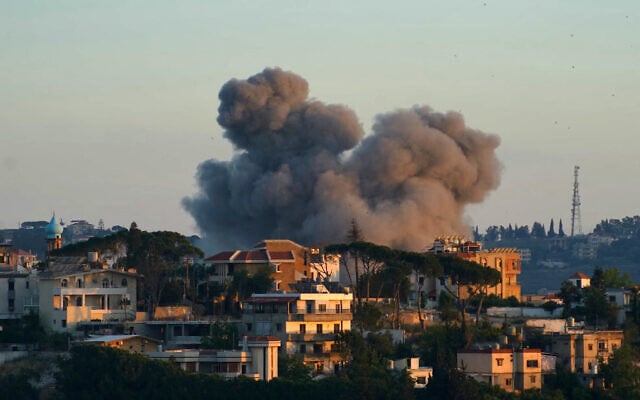 Smoke rises from the site of an Israeli airstrike that targeted Hezbollah sites the southern Lebanese city of Nabatieh on June 12, 2026. (Photo by Abbas FAKIH / AFP) Smoke rises from the site of an Israeli airstrike that targeted Hezbollah sites the southern Lebanese city of Nabatieh on June 12, 2026. (Photo by Abbas FAKIH / AFP)