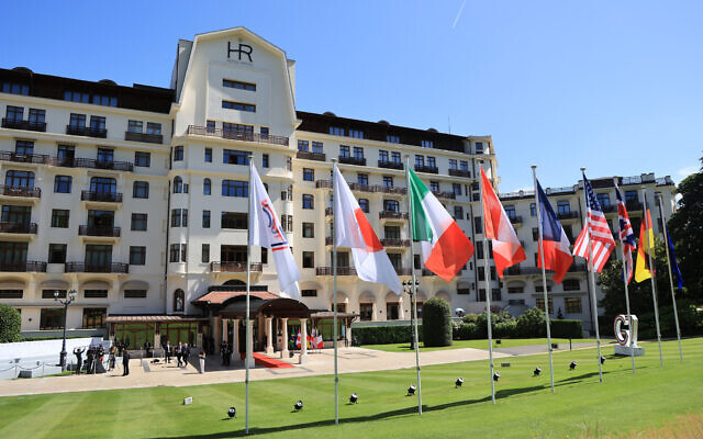 This photograph shows a view of the Hotel Royal ahead of the start of the G7 summit, in Evian, eastern France, on June 15, 2026 (Ludovic MARIN / AFP)