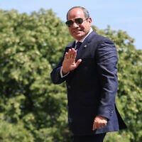 Egypt's President Abdel-Fattah el-Sissi arrives for the official greeting ahead of a work lunch as part of the G7 summit, in Evian, eastern France, on June 16, 2026. (Ludovic MARIN / AFP)