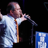 Democratic congressional candidate Brad Lander speaks at a rally at the Kings Theater in Brooklyn, New York, on June 18, 2026. (Kena Betancur / AFP)