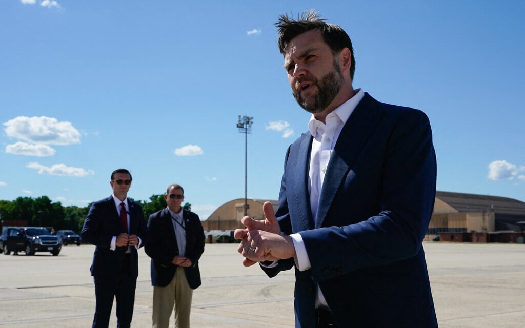 US Vice President JD Vance speaks to the media at Joint Base Andrews, Maryland, on June 20, 2026. (Elizabeth Frantz / POOL / AFP)