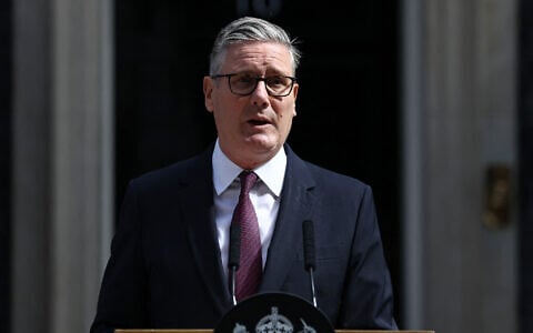Britain's Prime Minister Keir Starmer makes a statement on his future outside 10 Downing Street on the morning of June 22, 2026, in London. (Henry NICHOLLS / AFP)