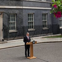 Britain's Prime Minister Keir Starmer announces his resignation outside 10 Downing Street on the morning of June 22, 2026 (Photo by Adrian DENNIS / AFP)