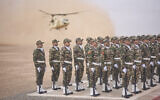 Illustrative: Members of the Moroccan Royal Armed Forces stand guard as they take part in the 21st edition of the African Lion military exercise, in Tantan, south of Agadir, Morocco, May 23, 2025. (AP Photo/Mosa'ab Elshamy)