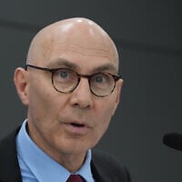 UN High Commissioner for Human Rights Volker Turk speaks to the media during a press conference in Seoul, South Korea, May 13, 2026. (AP/Lee Jin-man)