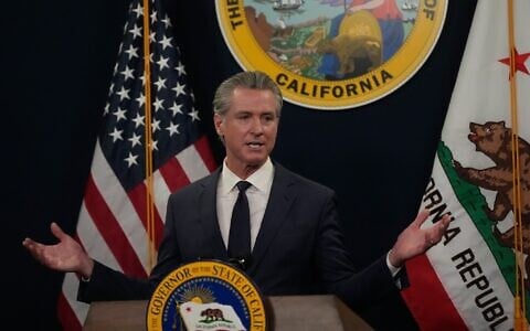 Governor Gavin Newsom speaks about his state budget proposal, May 14, 2026, in Sacramento, Calif. (AP Photo/Jeff Chiu)