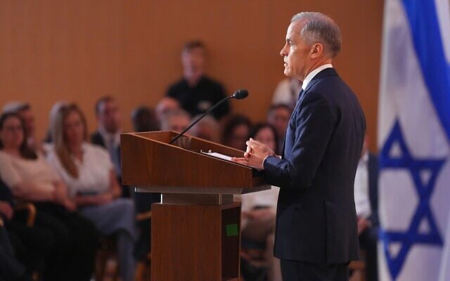 Canadian Prime Minister Mark Carney delivers remarks at Holy Blossom Temple synagogue in Toronto on Monday, June 1, 2026. (Chris Young/The Canadian Press via AP) Canadian Prime Minister Mark Carney delivers remarks at Holy Blossom Temple synagogue in Toronto on Monday, June 1, 2026. (Chris Young/The Canadian Press via AP)