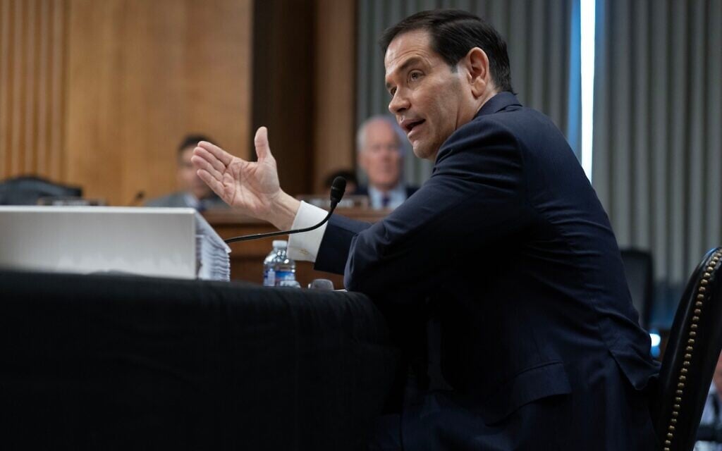 US Secretary of State Marco Rubio testifies before the Senate Foreign Relations Committee hearing to Review the FY27 State Department Budget Request on Capitol Hill, June 2, 2026, in Washington. (AP Photo/Jose Luis Magana)