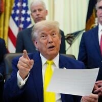 US President Donald Trump speaks at an event about coal, Thursday, June 4, 2026, in the Oval Office of the White House in Washington. (AP/Julia Demaree Nikhinson)