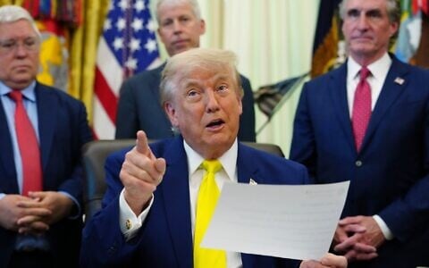 US President Donald Trump speaks at an event about coal, Thursday, June 4, 2026, in the Oval Office of the White House in Washington. (AP/Julia Demaree Nikhinson)