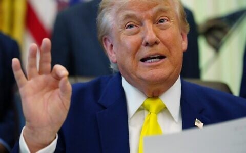 US President Donald Trump speaks at an event about coal, June 4, 2026, in the Oval Office of the White House in Washington. (AP Photo/Julia Demaree Nikhinson)