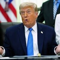 US President Donald Trump speaks in the Oval Office of the White House, June 10, 2026, in Washington. (AP/Julia Demaree Nikhinson)